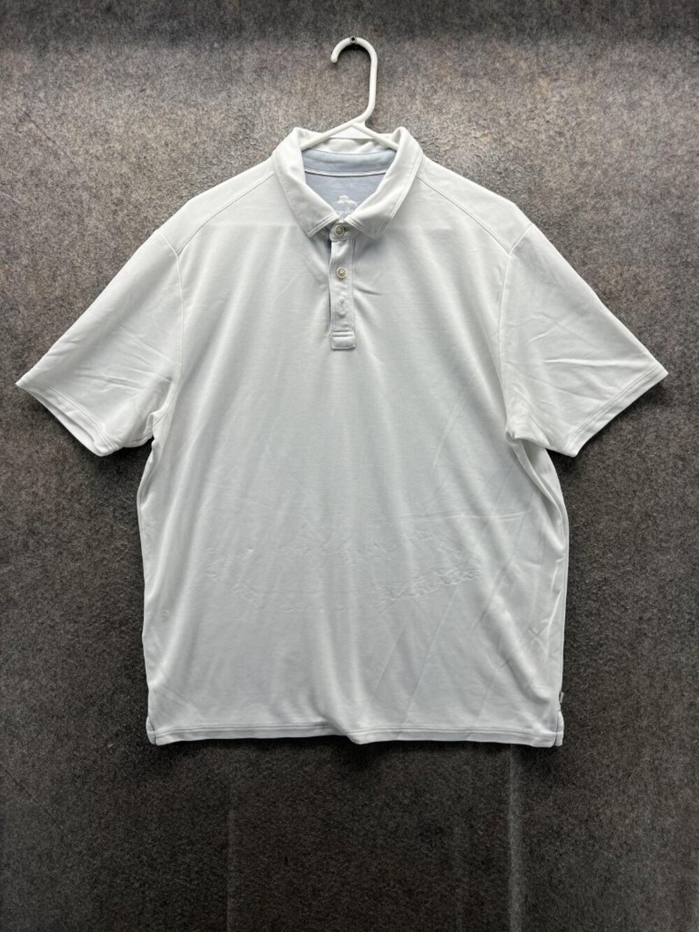 Tommy Bahama Polo Shirt Men Large White Knit Lyocell Polyester Casual Summer